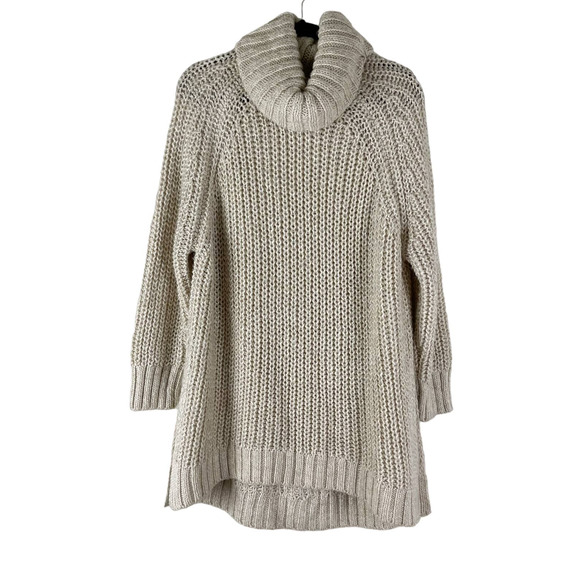 H&M Sweaters - H&M Sweater Womens Small Beige Chunky Knit Tunic Pullover Cowl Neck Oversized
